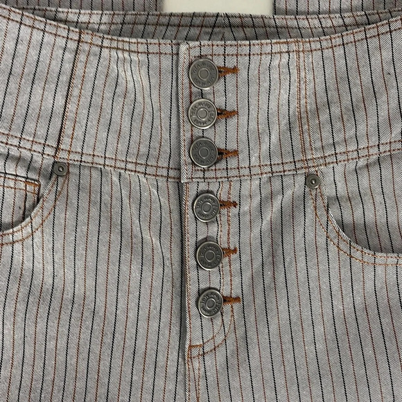 Joie Laurelle Topstitch Striped Button Fly Pants Junction Size 28 High Waisted - Picture 7 of 15